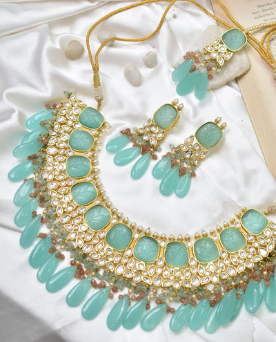 Zareen necklace set (aqua)