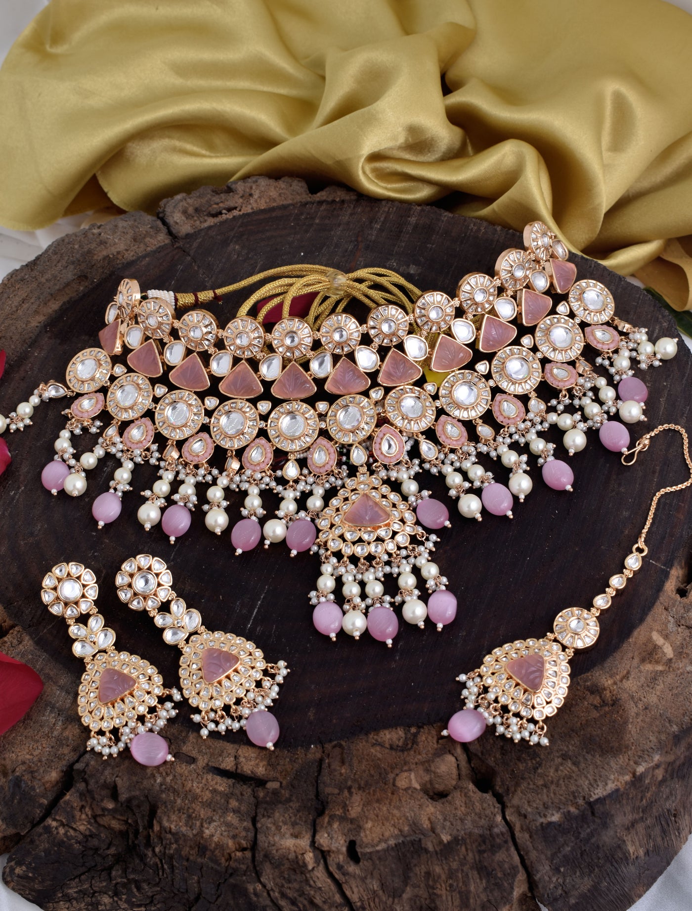 Ivy necklace set (pink)