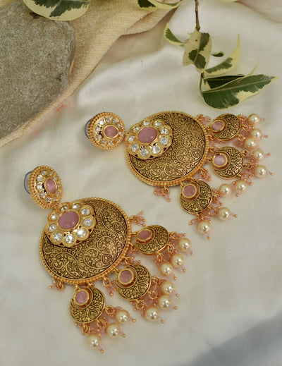 Kinza earrings set (pink)