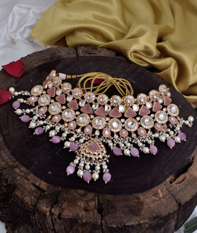 Ivy necklace set (pink)