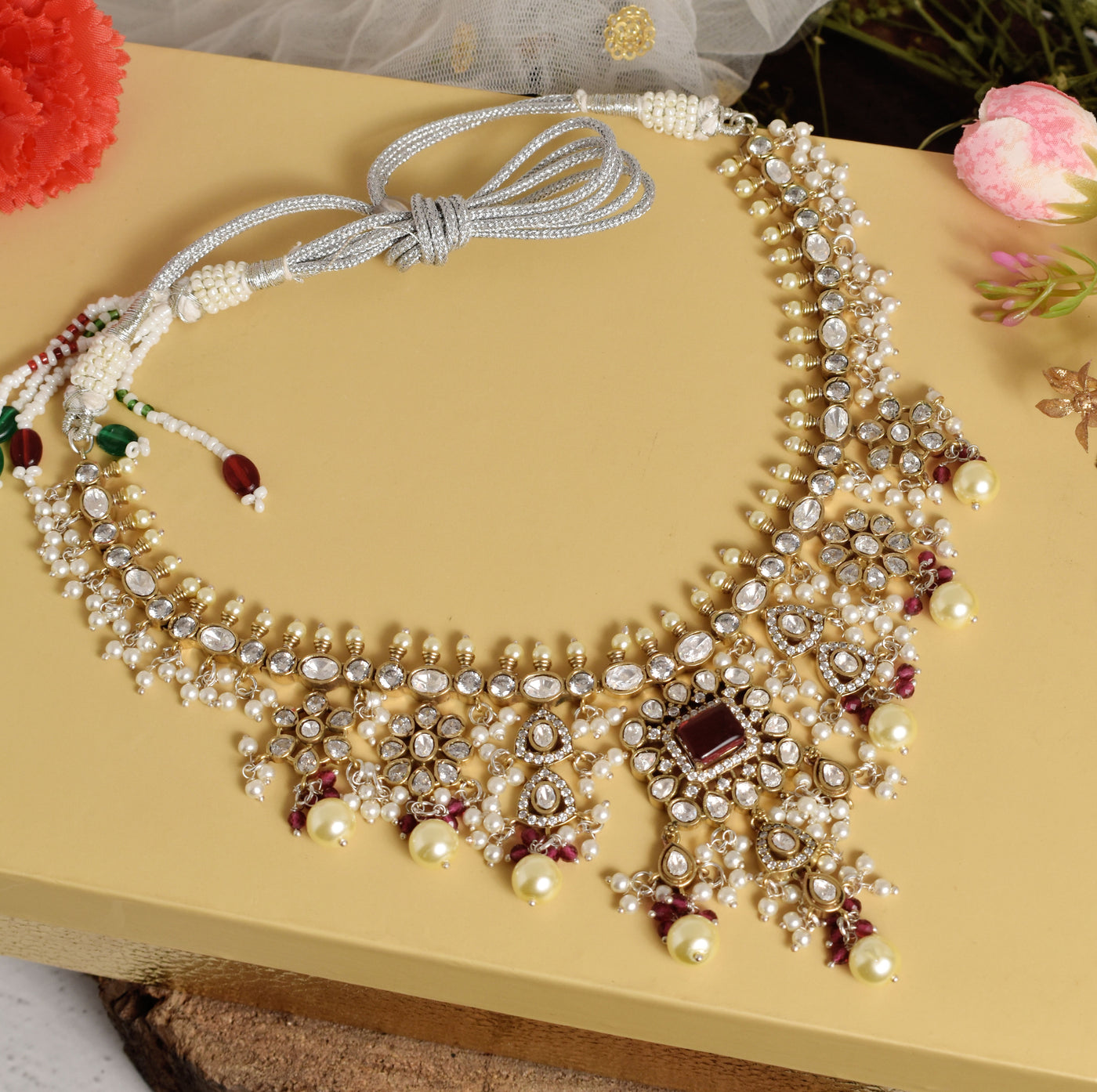 Aviel necklace set (magenta)